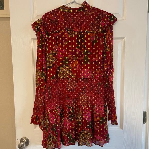 FARM Rio Banana Flowers dress size Large *missing beaded tie* - Picture 2 of 16